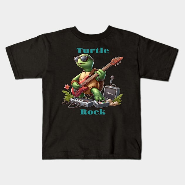 Groovy Turtles Electric Riff Kids T-Shirt by coollooks